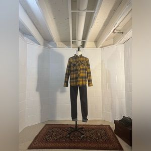 Medium Empyre Navy Gold Utility Flannel Shirt